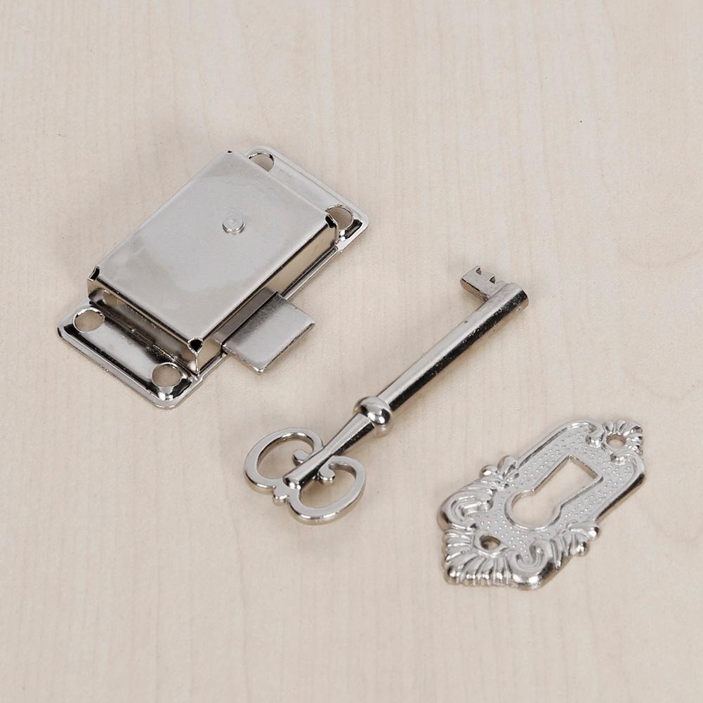 3pcs/set Classical Lock Restore Antique Drawer Jewelry Cabinet Furniture Hardware Lock Body Drawer Lock with Key