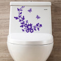 1Pc Decorative Butterfly Flower Vine Toilet Wall Sticker Removable Art Decals Waterproof Home Bathroom Living Room Decor Sticker