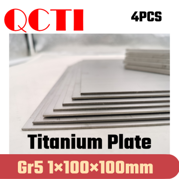 4pcs Gr5 Titanium Alloy Plate Ti Sheet 1*100*100mm 6al-4v For DIY OEM Metalworking Supplies