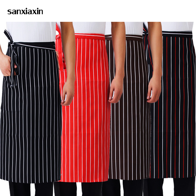 Wholesale Kitchen Cooking Aprons Work Dining Half-length Long Waist Apron Catering Chef Hotel Waiters Uniform Essential Supplies