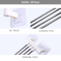 A - Adjustable Stainless Steel Towel Holder 4 Rotating Hanger Multi-functional Kitchen Bathroom Wall-mounted Towels Rack