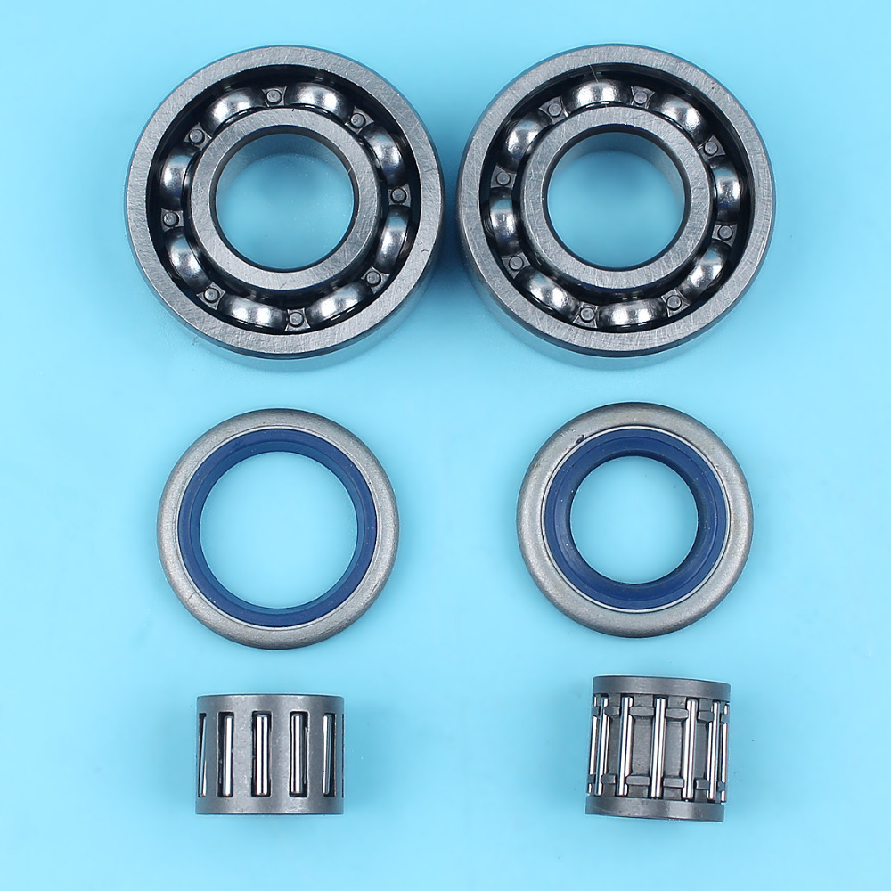 2 X Crankshaft Bearings Oil Seals for Husqvarna 362 365 371 372 372XP Chainsaw w/ Clutch & Piston Needle Bearing Cage