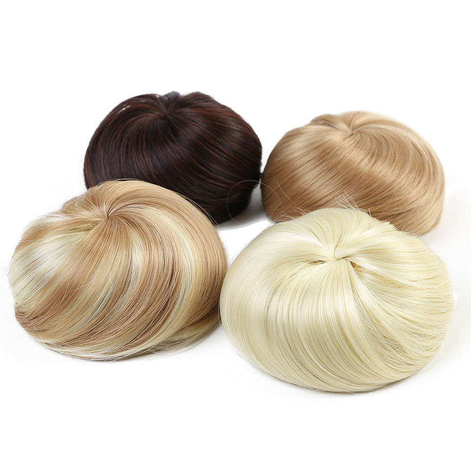 Buqi Straight Chignon Hair Clip In Hairpiece Extensions Bun for Adult Women Synthetic High Temperature Fiber Chignon