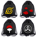 Anime Naruto Canvas Bag Japanese Animation Drawstring Backpack for Students Boys Girls Cloth Bags Portable Organizer Backpacks