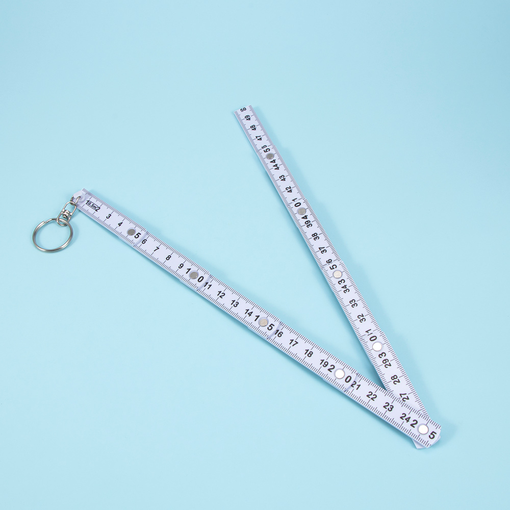 50cm Fold Ruler Tape Key Ring Creative Design Unisex New Key Chain Plastic Measure Carpenter Measuring Tool