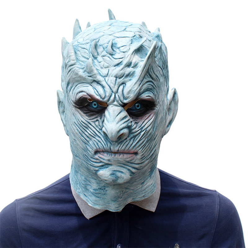 The Movie Night King Cosplay Mask Walker Face NIGHT RE Zombie Latex Party Mask Adult Throne Costumes