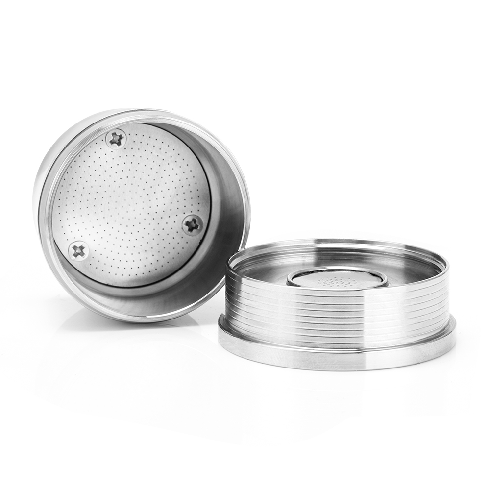 ICafilas for illy Coffee Machine Refillable Filters Stainless Steel Reusable Metal Capsule & Tamper Spoon