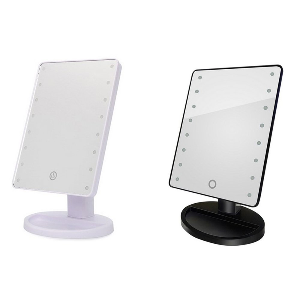 LED Lighted Makeup Mirror With Light Lamp Screen Dimmer Switch Cosmetic Beauty Desktop Stand Makeup Mirror