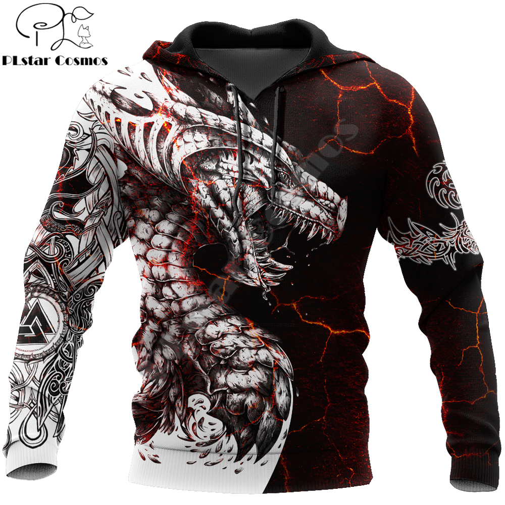 Black & White Tattoo Dragon 3D Printed Men Hoodies Sweatshirt Unisex Streetwear Zipper Pullover Casual Jacket Tracksuits KJ0192