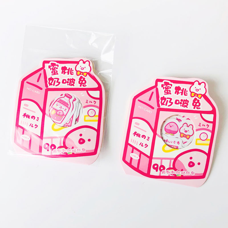 40 pcs /Bag Kawaii Sweet Peach Rabbit Paper Stickers DIY Album Notebook Decorative Stickers