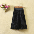 Spring Autumn girls pleated skirt baby skirt kids fashion skirt children bottoms knee length soft velvet solid 2 to 12 yrs