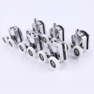 8pcs 23mm/25mm/27mm Shower Door Rollers Zinc Alloy Double-Wheel Sliding Shower Door Roller Bearing Wheel Runners Replacement