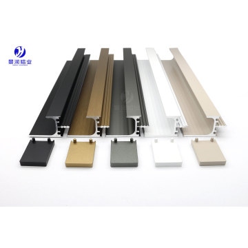 L-shaped aluminum edge-profile handle for wardrobes