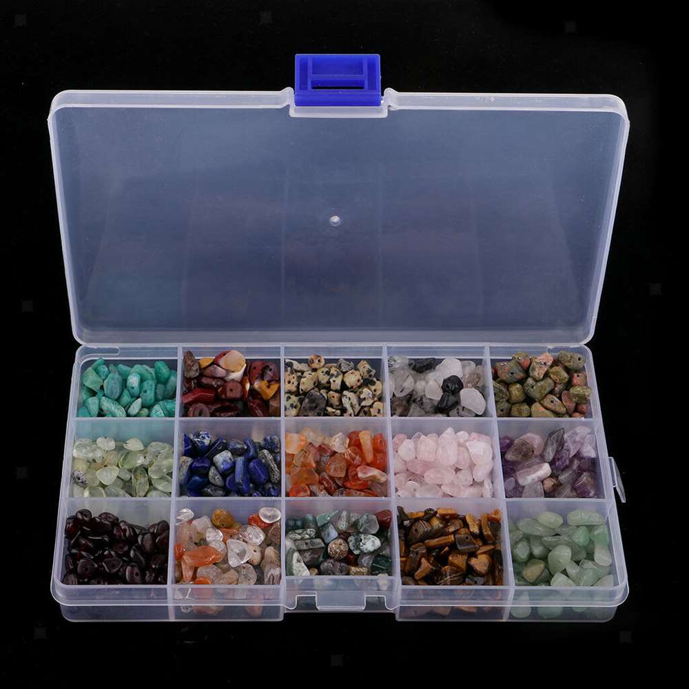 DIY Pure Natural Gravel Loose Beads Box Colorful Irregular Crushed Stone Kit Natural Crushed Stones Chips Stones