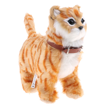 Electronic Music Pet Soft Stuffed Plush Cat Animal Toys Walking Cat Meow Toys Battery Operated Kids Children Toys Birthday Gifts