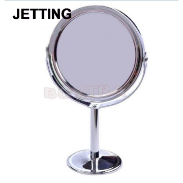 1PCS Make Up Mirrors Stainless Steel Holder Cosmetic Bathroom Double-Sided Desk Makeup Mirror Dia 8cm Women Home Office Use