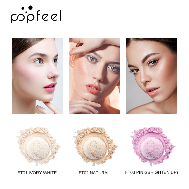 POPFEEL 3 Color Oil- Control Facial Powder Matte Face Powder High Definition Base Primer Makeup Lasting-Effect Concealer Makeup