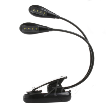 Clip-on Adjustable Dual Arm 8 LED Piano Music Stand Book Light Reading Lamp #K4U3X#