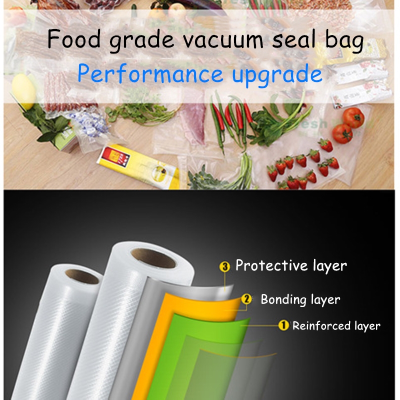 Vacuum Bags For Food Vacuum Sealer Food Fresh Keeping Vacuum Sealer Rolls For Vacuum Packaging Kitchen 12+15+20+25+30cm*500cm