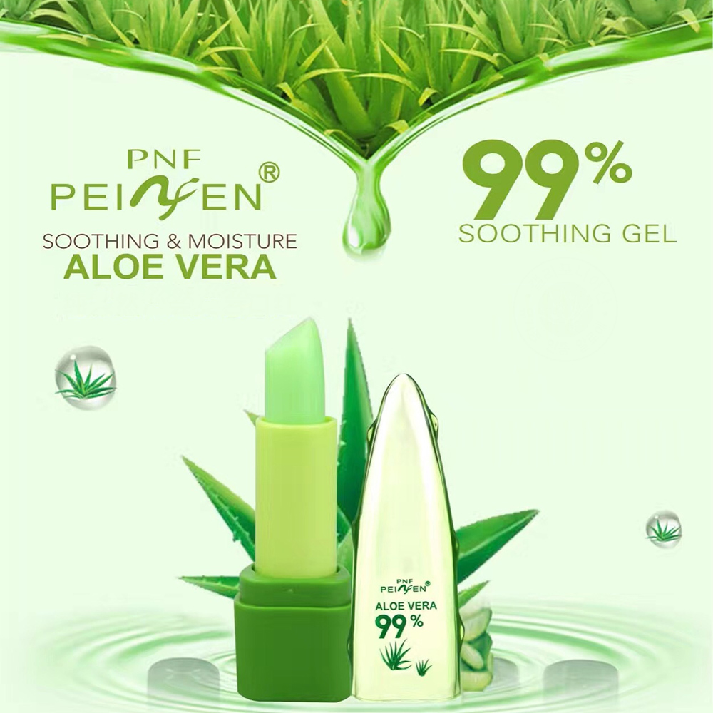 Pure Natural 99% Aloe Vera Gel Temperature Change Color Jelly Lipstick Long Lasting Moistourizing Nutritious Lip Balm TSLM2