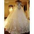 Luxury Crystaled Sparkle Wedding Dresses with Detachable Back Train Bridal Dresses Plus Size