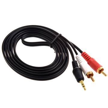 3.5mm Jack to 2 x RCA Phono o Cable Gold 1m Lead
