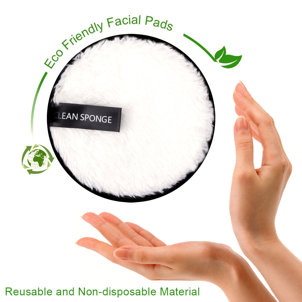 Reusable Makeup Remover Pads Microfiber Puff Washable Cotton Pads Face Towel Makeup Wipes Face Skin Care Nail Art Cleansing Puff