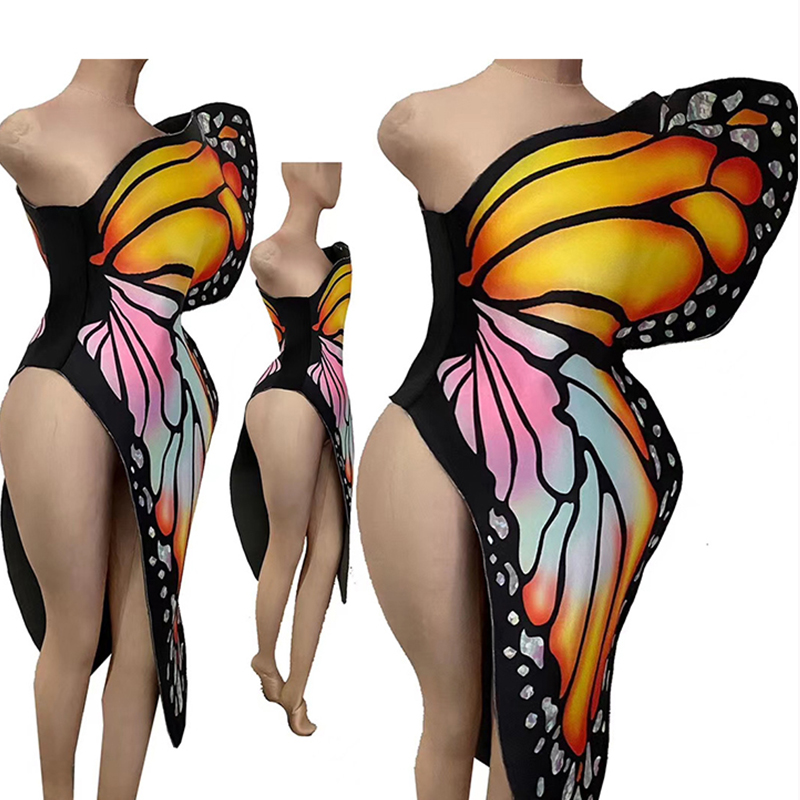 festival fairy butterfly wings rave accessories rhinestone bodysuit dance clothes women stage birthday party nightclub cosplay