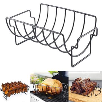 High Quality Non-Stick Stainless Steel BBQ Tools Stake Holders Rack Grill Stand Roasting Rib Rack Kitchen Accessories