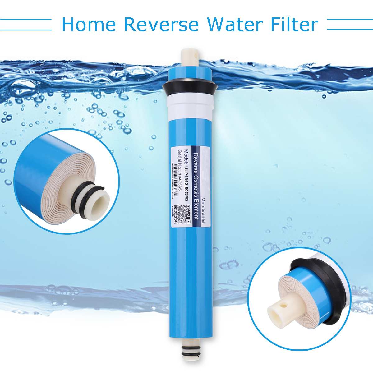 50/75/100/125/400GPD Home Kitchen Reverse Osmosis RO Membrane Replacement Water System Filter Purifier Water Drinking Treatment