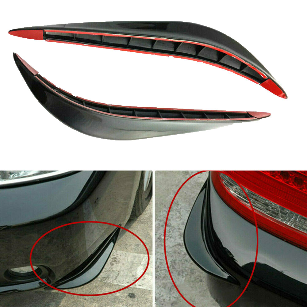 2Pcs Front Car Bumper Protector Strips Guard Corner Anti-collision Protective Trim Strip Decoration Fits Universal Car