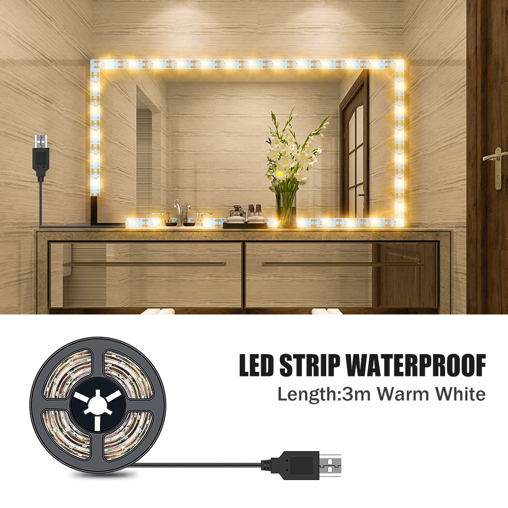 LED Dressing Table Cosmetic Lamp USB Makeup Vanity Mirror Light LED 5V Waterproof 0.5 1 2 3 4 5 M USB Hollywood Decoration Lamp