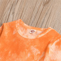 Free Shipping Infant Clothing Baby Girl Long Sleeve Tshirts Pants 2Pcs Tie Dye Outfits Child Girl Boy Newborn Set