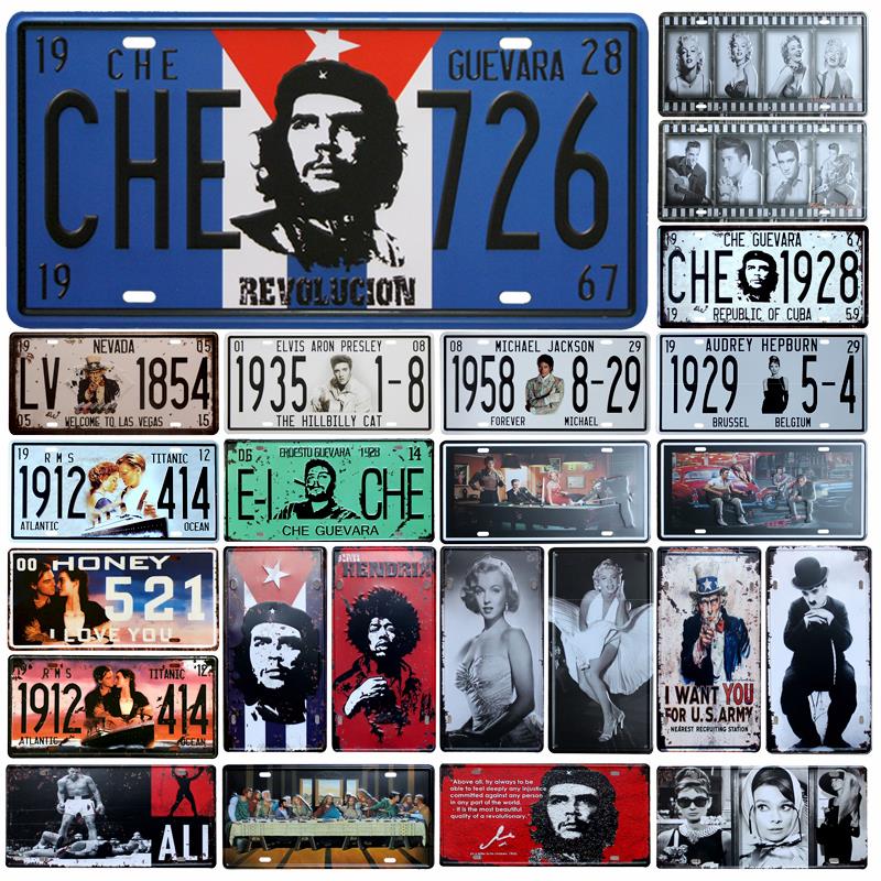 [SQ-DGLZ] Hot Celebrity License Plate Store Bar Wall Decoration Tin Sign Vintage Metal Sign Home Decor Painting Plaques Poster