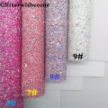 Glitterwishcome 30X134CM Mini Roll, Glitter Fabric, Vinyl For Bows Chunky Glitter Leather fabric Vinyl for Bows, GM199