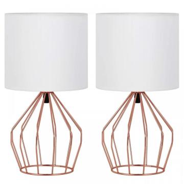 Small Night Lamps with Hollow Base Fabric Lamp-Shade