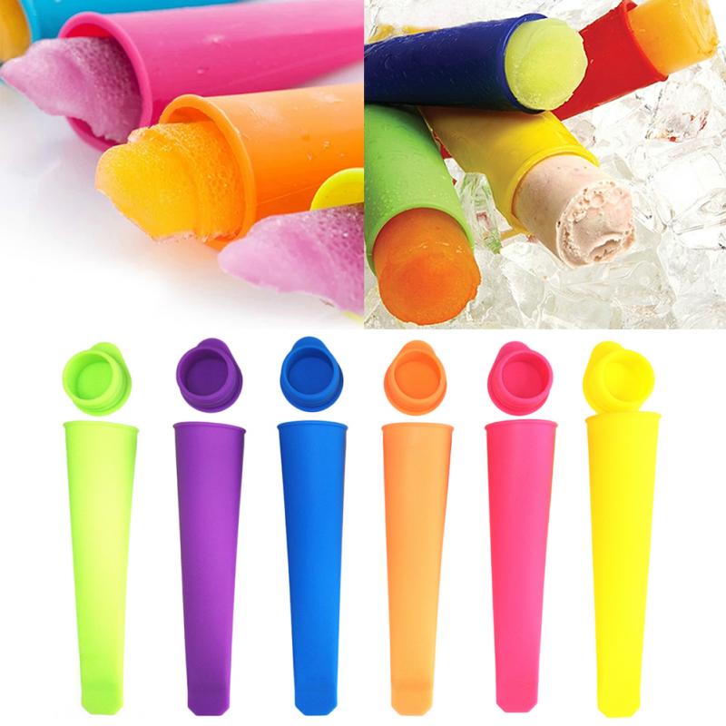 DIY Ice Cream Mold Candy Color Push Up Ice Cube Lolly Mould Silicone Handheld Popsicle Maker Tools Kids Summer Gift