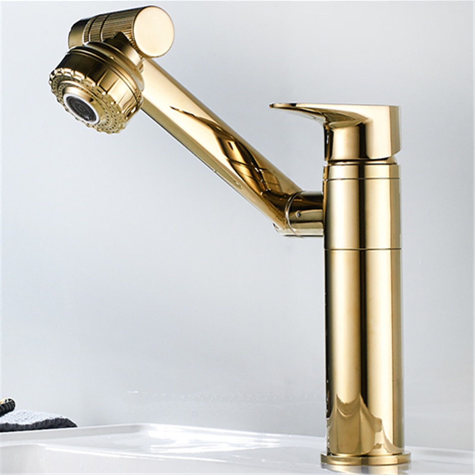 40# Kitchen Faucet 360 Degree Swivel Solid Zinc Alloy Kitchen Mixer Cold And Hot Kitchen Tap Single Hole Water Tap Kitchen Tool