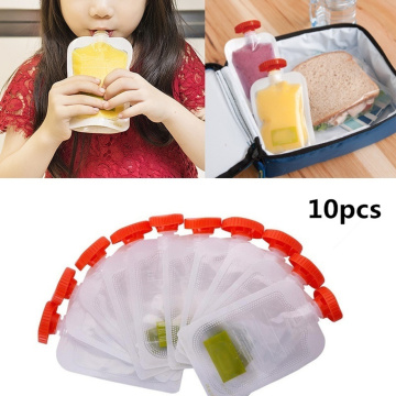 10Pcs Baby Reusable Food Pouches For Homemade Organic Food Baby Food Squeezed Pouches Food Pouch For Baby Weaning Food Bag #20