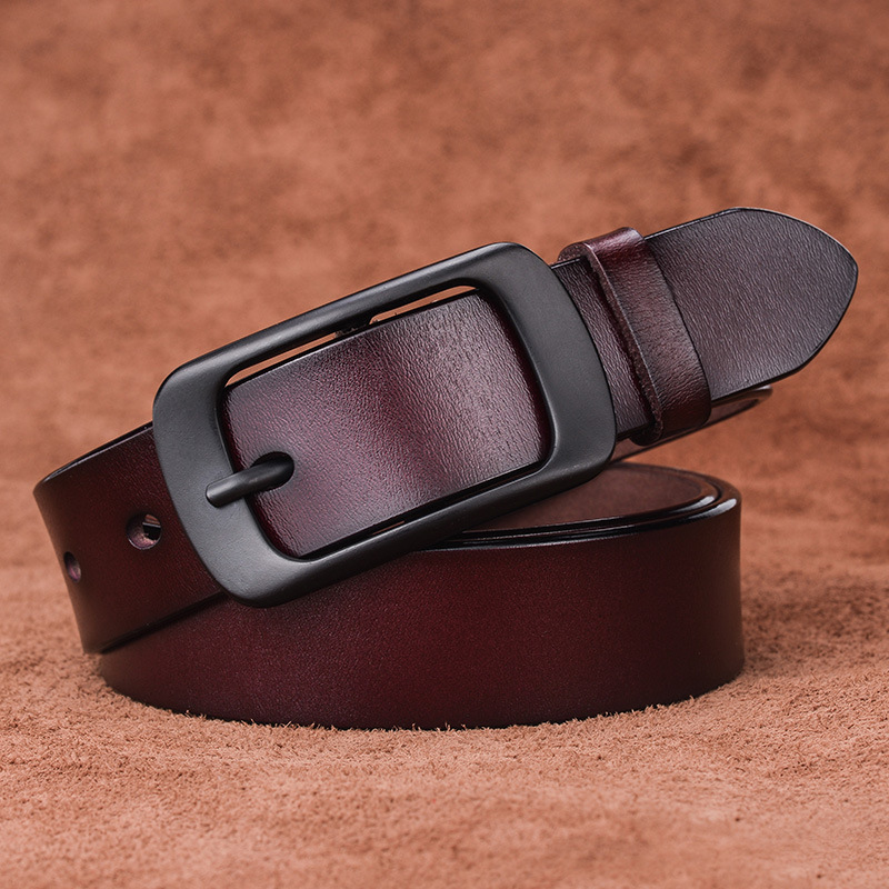 CETIRI new fashion hot sale 2.8cm black pin buckle thin belts for female jeans women genuine leather belt famous belt