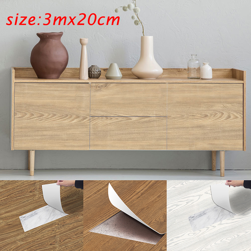 20x300cm DIY Self-adhesive Wood Waterproof Grain Vinyl Floor Contact Paper Covering PVC Removable Decorative Tiles Wall Stickers