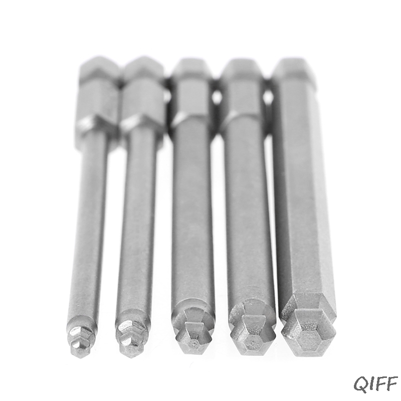 5 Pcs 1/4" Hex Shank 100mm Magnetic Ball End Hexagon Screwdriver Bits Drill Set Mar28