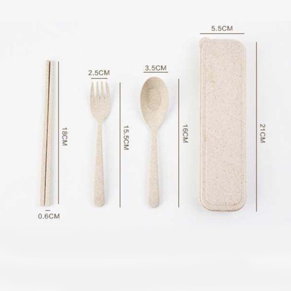 Environmentally Portable Chopstick set with spoon Fork Tableware Travel Outdoor Chopsticks Kitchen storage Organizer box