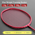 Professional Plus Weight Traning Badminton racket Carbon Fiber 120g 150g 180g 210g Heavy Racktes Sports Speed Padel Racquet