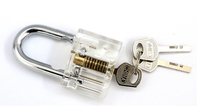 Clear Disc Detainer Practice Lock Locksmith Padlock Tools Cutaway Inside View Padlock Locksmith Training tool