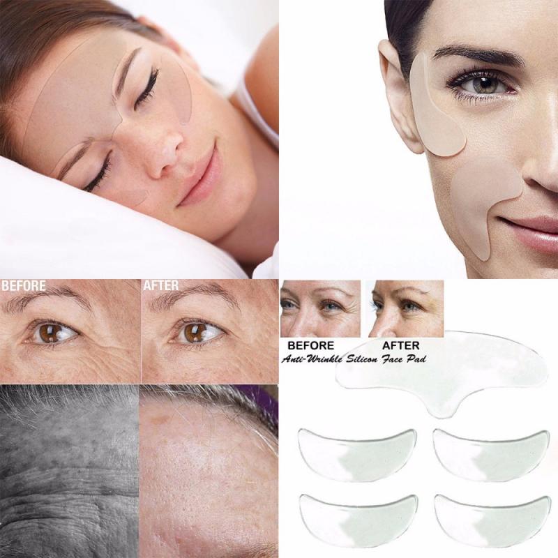 5pcs Anti Wrinkle Eye Chin Forehead Face Care Pads Reusable Face Lifting Silicone Overnight Invisible Patches Skin repair care