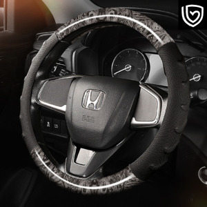 Peach wood grain rubber steering wheel cover