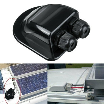 Waterproof ABS Junction Box Double Cable Entry Gland for RV Solar Panel Motorhomes Campervans Caravans Boats Travel Trailer