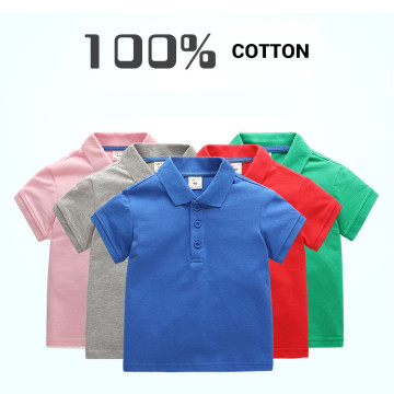 2019 New Children's Summer Cotton Short Sleeved Shirt Baby Boys Girls Solid Color Polo Shirt 2-11Y Kids Brand Polo Clothes Out