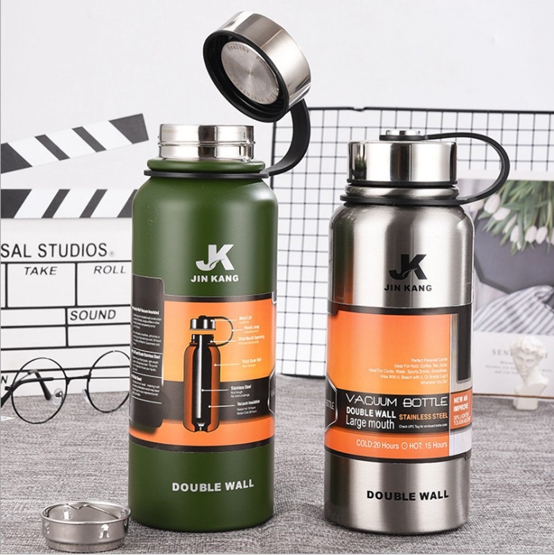 Large Capacity Stainless Steel Water Bottle Vacuum Flasks Thermoses Sports Travel Pot Outdoor Thermos Bottles Double Layer cup
